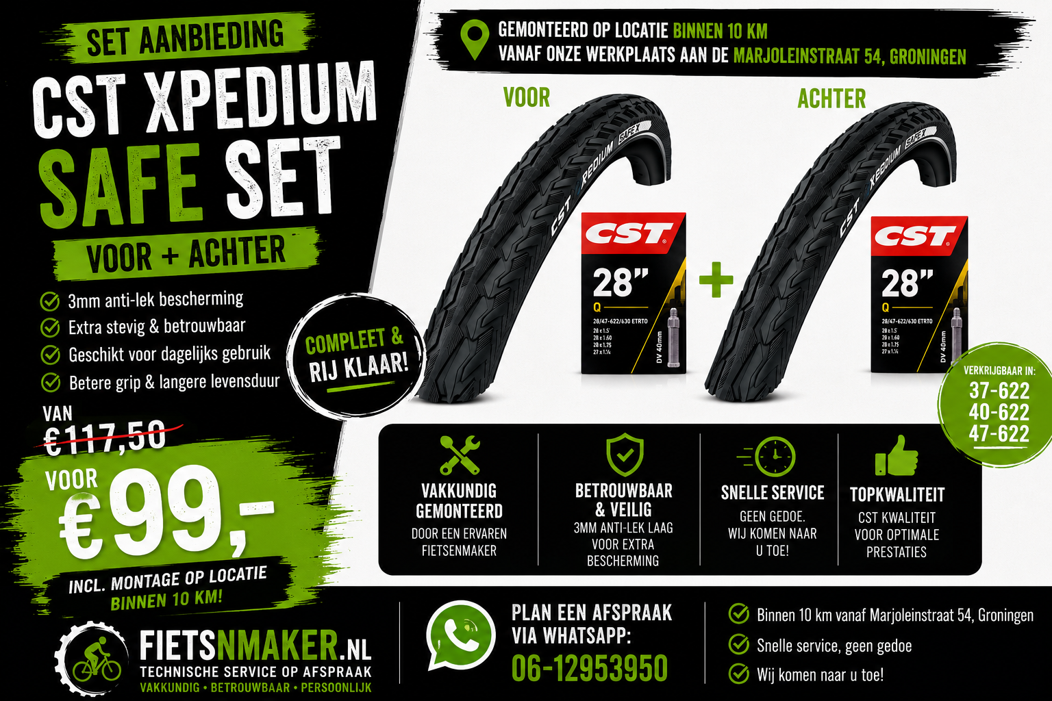 CST Xpedium Safe set voor en achter aanbieding €99 inclusief montage op locatie